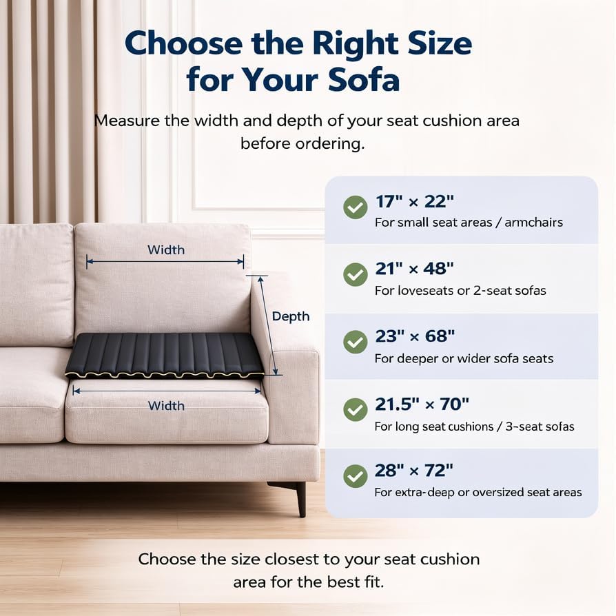 Iron Couch Cushion Support Board-21.5x70" Ultra-Thin Heavy-Duty Steel | Stronger to Fix Sagging Couch Support, Invisible&Lasting Than Wooden Sofa Supports，Adjustable Foldable for 2–3 Seater Couches