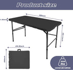 Camp Field 4 FT Plastic Folding Table, Portable Heavy Duty Indoor Outdoor | 4 Foot table for dining, parties, games, picnics and camping, with durable plastic top and space-saving folding design.