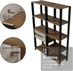 Madesa Kitchen Pantry Storage Rack with 2 Drawers and Open Shelves 51" L Multiuse Modular Cabinet for Kitchen Organization - Black/Brown