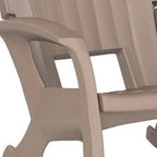 Semco Plastics Rockaway Heavy Duty Polyethylene All Weather Outdoor Rocking Chair with Backrest and Armrests for Porch, Deck and Patio, Taupe