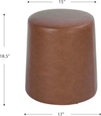 Spatial Order Faux Leather Organic Shape Ottoman (No Lid, Seat Only) | HomePop Home Décor | Round Pouf Foot Rest – Chestnut Faux Leather Faux Leather