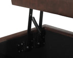 Homebeez 42" Storage Ottoman Bench, Lift Top Faux Leather Storage Bench | with Hidden Compartment, Modern Rectangular End of Bed Bench, for Bedroom Living Room Entryway, Blackened Red
