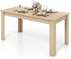 Giantex Dining Table for 4-6, 63" L Large Farmhouse Kitchen Table, Wooden Rectangular Dinner Table for Living Dining Room, Home Office, Dinette, 330LBS Capacity, Natural