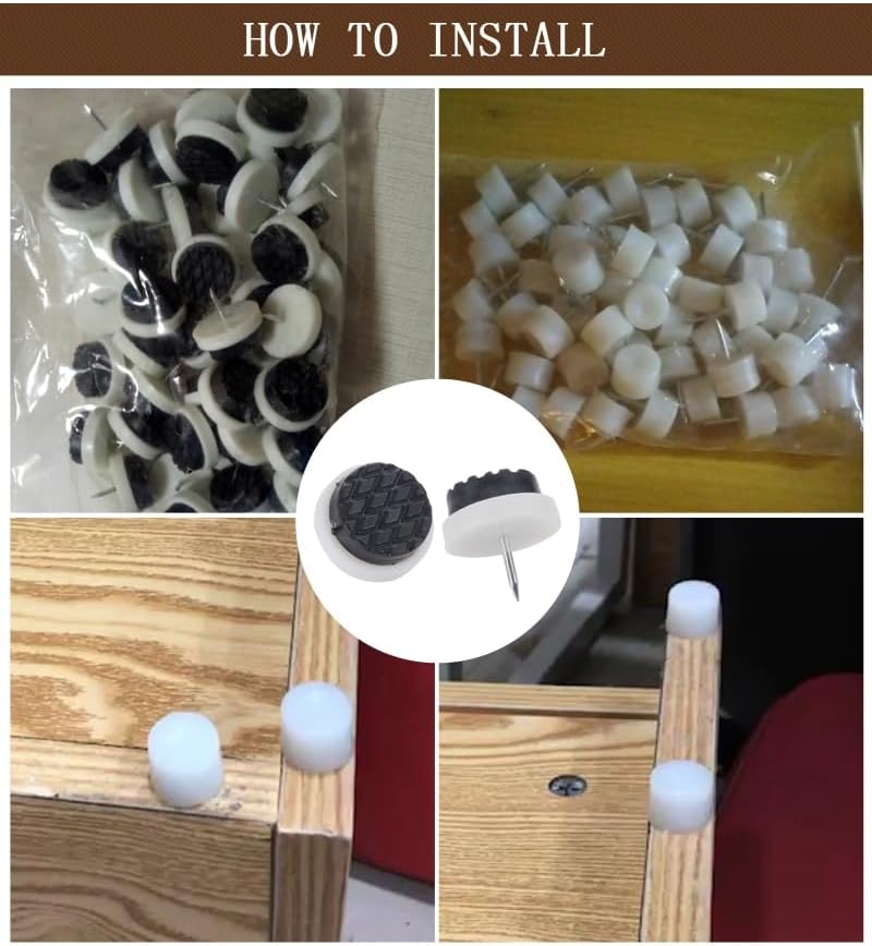 JUMELA Furniture Footrest Pad Furniture Chair Leg Pads Table Cabinet Feet Bottom Nylon Floor Protector Heighten Anti Slip 50pcs (Color : Q)