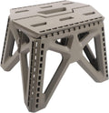 Folding Stool, Sturdy Plastic Construction with 260lbs Capacity, Portable Seat with Handle for Camping, Fishing, Office and Home Use(Grey)