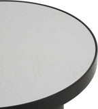 Deco 79 Metal Side End Accent Table End Table with White Marble Tabletop, Side Table 16" x 16" x 20", Black