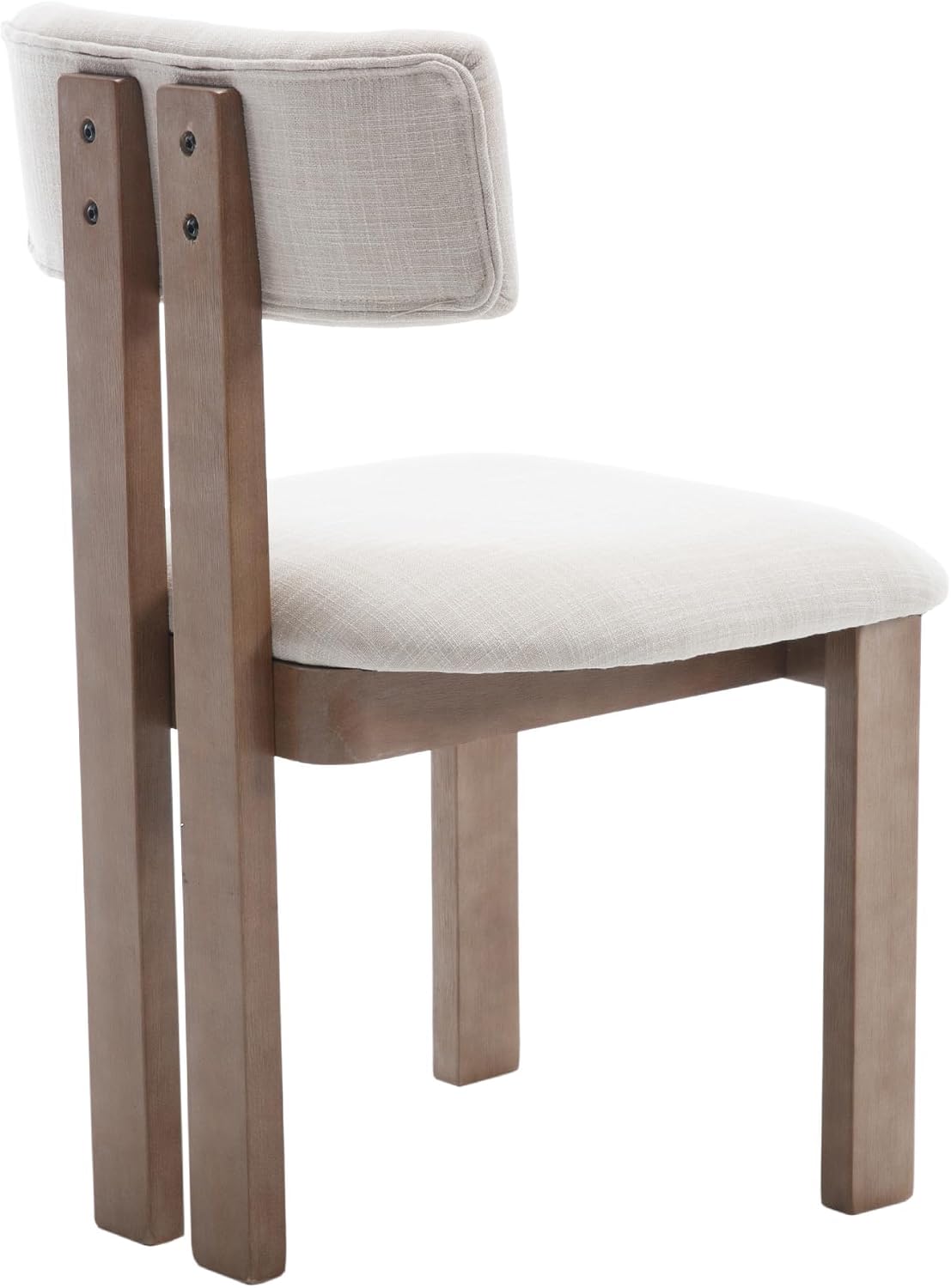 chairus Linen Dining Chairs Set of 4 Modern Farmhouse Kitchen Chairs with Open Slat Back Upholstered Wood Side Chairs for Dining Room, Restaurant, Living Room, Beige