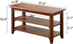 XKZG Shoe Rack Bench Wooden Shoe Storage Bench Rustic Solid Wood Entryway Bench (Brown,31.5")