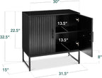 Best Choice Products Slatted Sideboard Buffet Cabinet, Entryway Table, Accent Storage Cabinet, Console Table for Hallway, Living Room, Dining Room – Black