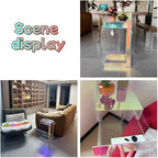 Acrylic Side Table with Integrated Base, Iridescent End Table, C-Shape Nightstand, Rainbow Coffee Table for Living Room, Bedroom