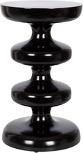 Kate and Laurel Fondi Modern Metal Round Side Table, 12 x 12 x 21, Black, Dorm Living Room Stacked Bubble End Table for Use as Bedroom Nightstand or Outdoor Patio Decor Option