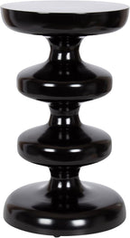 Kate and Laurel Fondi Modern Metal Round Side Table, 12 x 12 x 21, Black, Dorm Living Room Stacked Bubble End Table for Use as Bedroom Nightstand or Outdoor Patio Decor Option