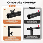 Over The Table Rod Stand with Clamps, Adjustable 32''-79'' Tall 32"-131" Length, Black Table Arch Stand Metal Balloon Frame Hanging Rod for Weddings Birthdays Party Garden Arbors Decoration