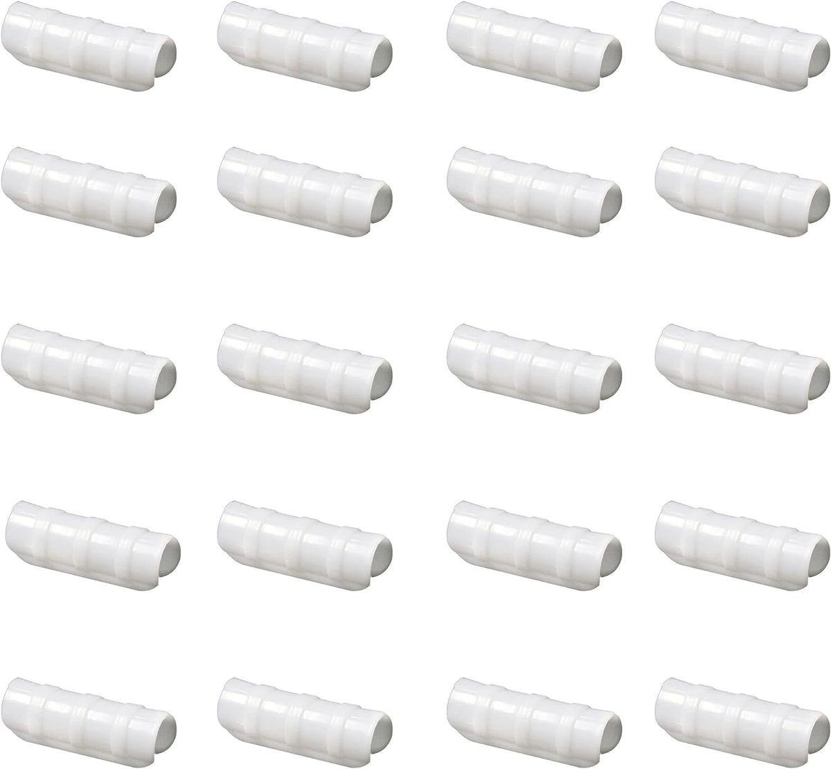 Farm Plastic Supply - Greenhouse Clamp 20 Pack - (4" Long x 1" Wide) - White ABS Clamps for Greenhouse, ABS Clips, Greenhouse Clamps for Farming, Gardening, Agriculture