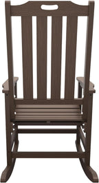 THOEOE Outdoor Rocking Chairs Set of 2, Oversized Patio Rocking Chair | HDPE Outdoor Rockers for Front Porch, Patio, Backyard, Balcony and Garden. All-Weather High Back Design, Brown
