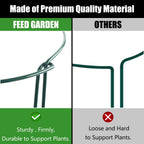 FEED GARDEN Peony Cages and Supports, 6 Pack Plant Support Stakes for Outdoor & Indoor Plants, 10" W x 16" H Half Round Garden Plant Support Rings for Peonies, Hydrangeas, Roses, Dahlias