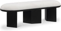 Meridian Furniture 22005Cream Wilshire Collection Art Deco Bench with Luxurious Cream Boucle Fabric and Rich Solid Wood with Black Finish, 57.5" W x 20" D x 18" H, Cream