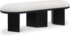 Meridian Furniture 22005Cream Wilshire Collection Art Deco Bench with Luxurious Cream Boucle Fabric and Rich Solid Wood with Black Finish, 57.5" W x 20" D x 18" H, Cream