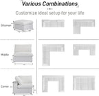 Cloud Modular Sectional Couch,160inch Overzised Down Filled Comfort Sofa Couch for Living Room,8 Seater Minimalist Wide Deep Seat Convertible Couches,Sofa Cover Washable & Removable,White