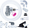 Refrigerator Water Line Kit Connection and 1/4 Compression Ice Maker Installation Kit,1/4" OD Tubing with Quick Connect for Fridge IceMaker RO Systems Water Filters Faucet,+Feed Water Adapter 25ft