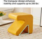 Modern PE Sofa Side Table, End Table, Bedside Table, Magazine Rack, Versatile Cube Ottoman, for Bedroom, Living Room, Balcony(Orange)