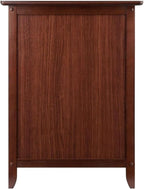 Wood Eugene Accent Table Walnut Finish Compact Side Table with Drawer and Cabinet Solid and Composite Wood Ideal for Bedroom Living Room or Entryway Storage