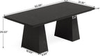 Tribesigns 63-Inch Executive Desk, Large Office Computer Desk with Double Pedestal, Modern Workstations Writing Table Conference Table Business Furniture for Home Office, Black