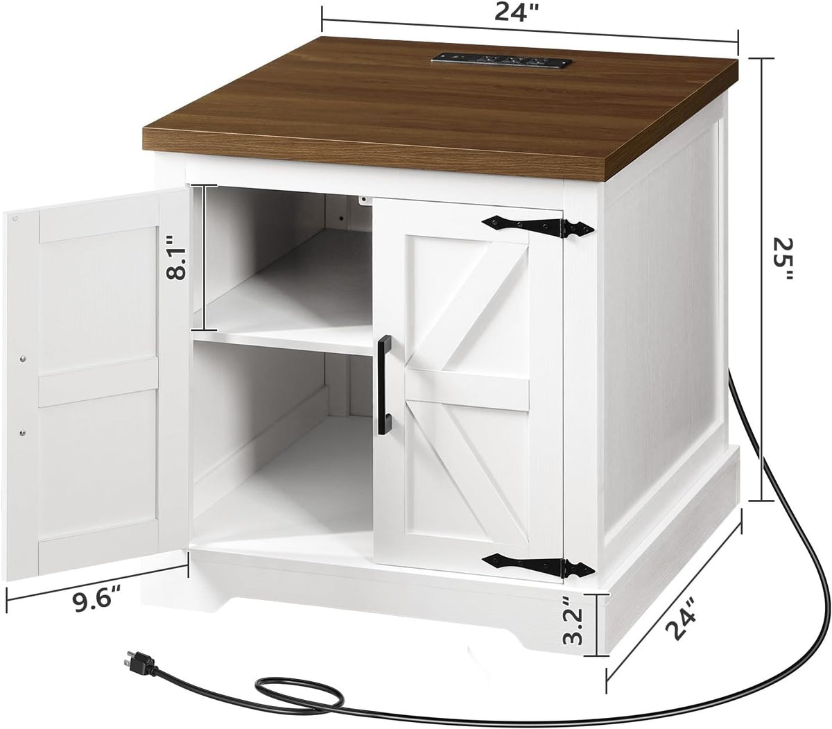 MAHANCRIS Farmhouse Nightstand and Dog Crate Furniture Bundle, End Table with Barn Door, Wooden Dog Cage for Small Medium Dogs, Side Table for Bedroom, Living Room, ET155-DCBA9601