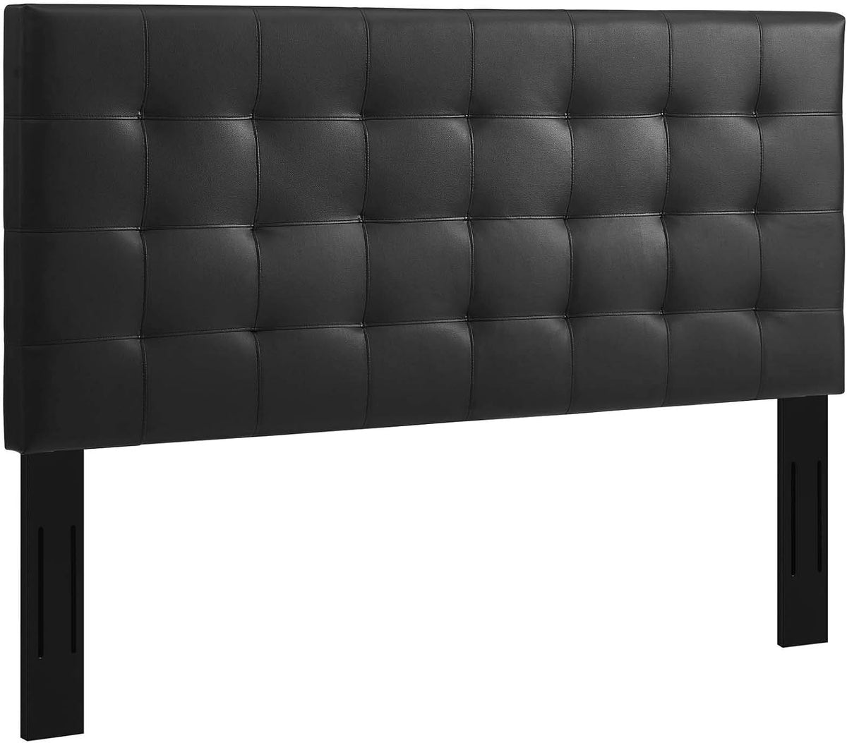 Modway Paisley Upholstered Tufted Faux Leather Full / Queen Headboard Size in Black