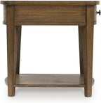 Signature Design by Ashley Burkbyer Classic End Table with Storage, Medium Brown