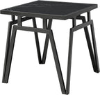 Modern Black 3pc Occasional Table Set with Sintered Stone Tops | Includes 1 cocktail table and 2 end tables with black sintered stone tops
