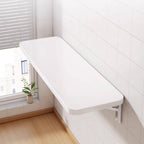 Wall Mounted Drop Leaf Table, Sturdy Wood with Heavy Duty Bracket, Foldable Space Saving for Home Office, Laundry Room(Warm White,100 * 40cm/39.3 * 15.7in)