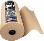 Bryco Goods Brown Kraft Paper Roll - 18" x 1200' (14,400") - Made in USA - Ideal for Gift Wrapping, Packing, Moving, Postal, Shipping, Parcel, Wall Art, Crafts, Bulletin Boards, Floor or Table Cover