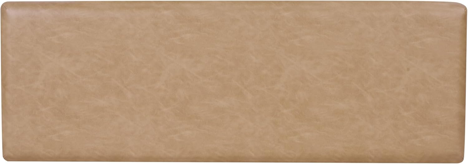 HomePop Oslo Bench - Sand Faux Leather