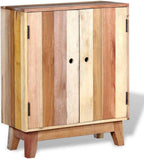 Solid Reclaimed Wood Sideboard, 2-Door Retro Buffet Cabinet, Rustic Accent Storage Credenza for Living Room and Dining Room, 11.8 x 23.6 x 29.9 Inches, Beige