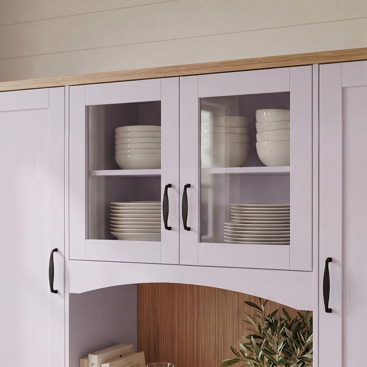 Timechee 78.7" Tall Farmhouse Kitchen Pantry Storage Cabinet, Kitchen Cupboard with Storage Drawers, Large Buffet Sideboard Cabinet with Doors and Adjustable Shelves for Dining Room, White & Oak