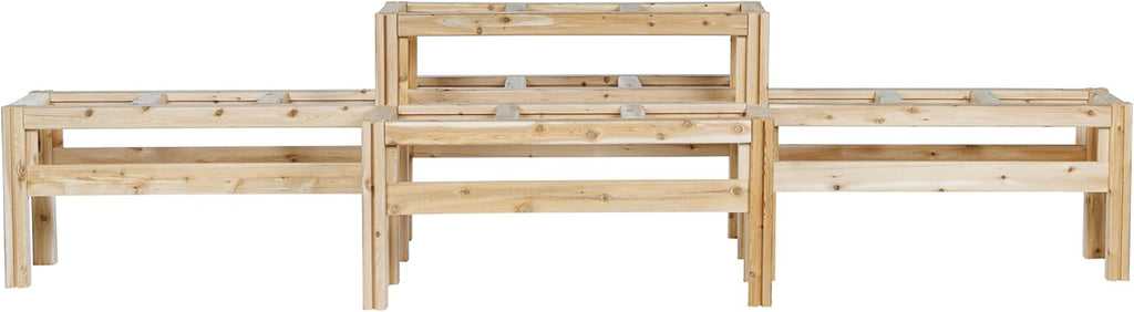 Greenes Fence Two-Tiers Fifteen Bucket Elevated Cedar Wood Garden Frame, 125 in. x 43 in. x 30 in. - Made in USA with North American Cedar