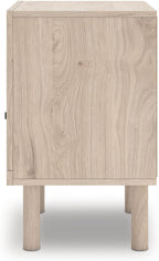 Signature Design by Ashley Birkmore Nightstand Bedside Charging Station with USB Port, Engineered Wood and Decorative Laminate, Youth Bedroom Bedside Table, Tan