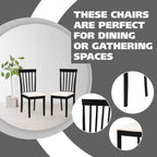 Kings Brand Furniture - Set of 4 Wood Dining Chairs - Upholstered Modern Dining Room Kitchen Armless Side Chair, Black