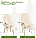 GREENSTELL Vanity Stool Chair with Storage and Folding Back, 13.4" x 15" x 30" Square Faux Fur Soft Ottoman, 4 Metal Legs with Anti-Slip Feet, Furry Padded Seat for Makeup, Bedroom, Camel