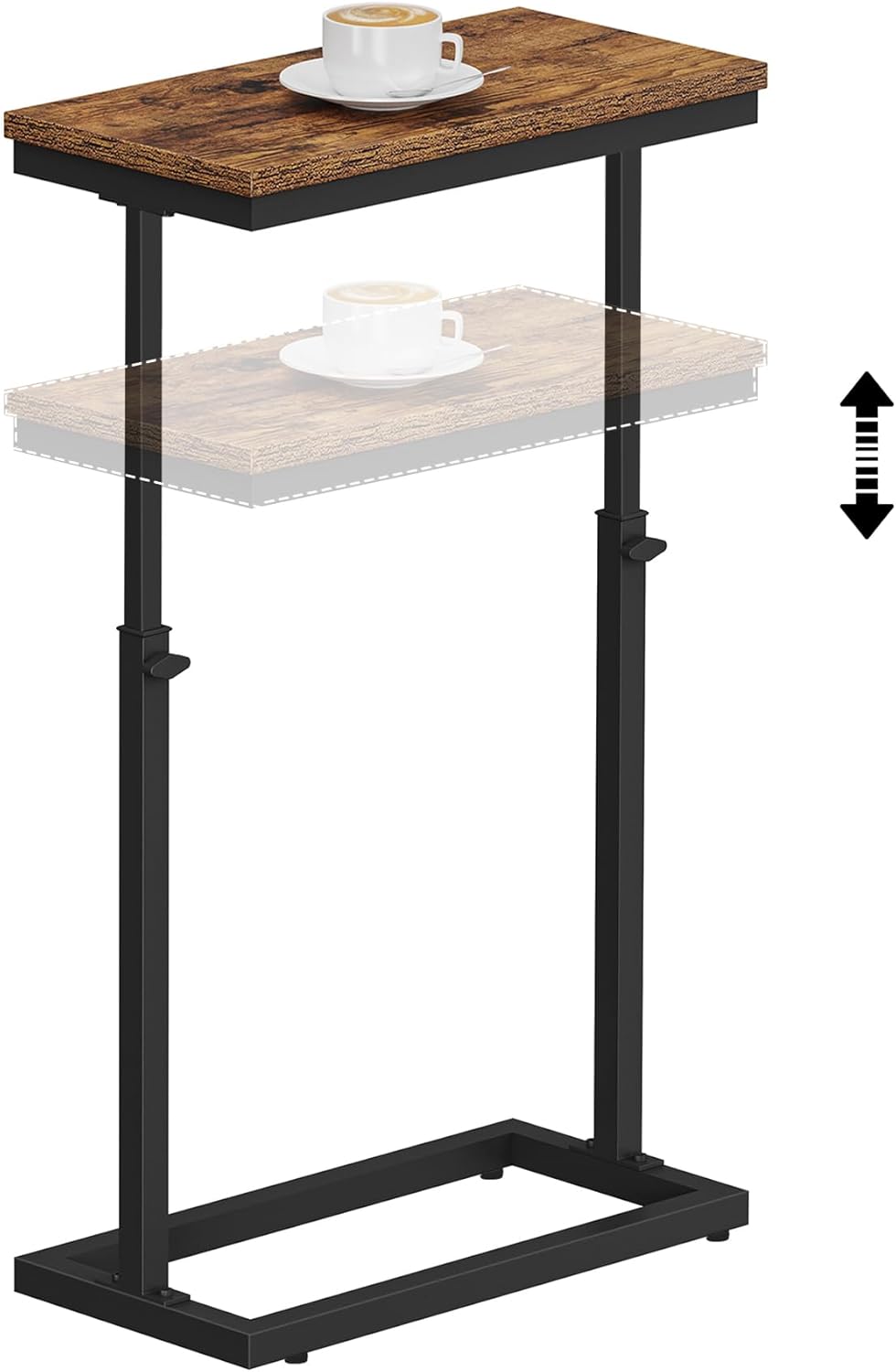 TUTOTAK End Table, Side Table, Tall Couch Table, Sofa Table, Living Room, Bed Room, Brown TB01BB083