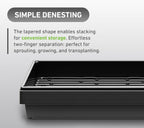 10x20 Inch Black Plastic 100 Pack Plant Propagation Tray – Growing Trays for Garden, Planting, Seedling, Soil & Hydroponic Horticulture - Microgreen Trays Grow Plants - No Drain Holes
