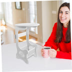 MERRYHAPY Modern Small Round Accent Table with Storage for Sofa Side Bedside Use Minimalist Design Coffee Table for Living Bedroom and Balcony Compact and Practical
