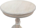 Carolina Chair & Table Glida Round Side Table Home Decor Classic Style Furniture, Wooden Top Lathe Turned Pedestal Base Curved Leg Accent Furniture for Kitchen or Dining Room (Natural Driftwood)