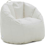 Big Joe Milano Outdoor Beanbag Chair White Marine | Polystyrene Bean Filled, Refillable, Vinyl, UV-Protected, Weather-Resistant, Fade-Proof Fabric
