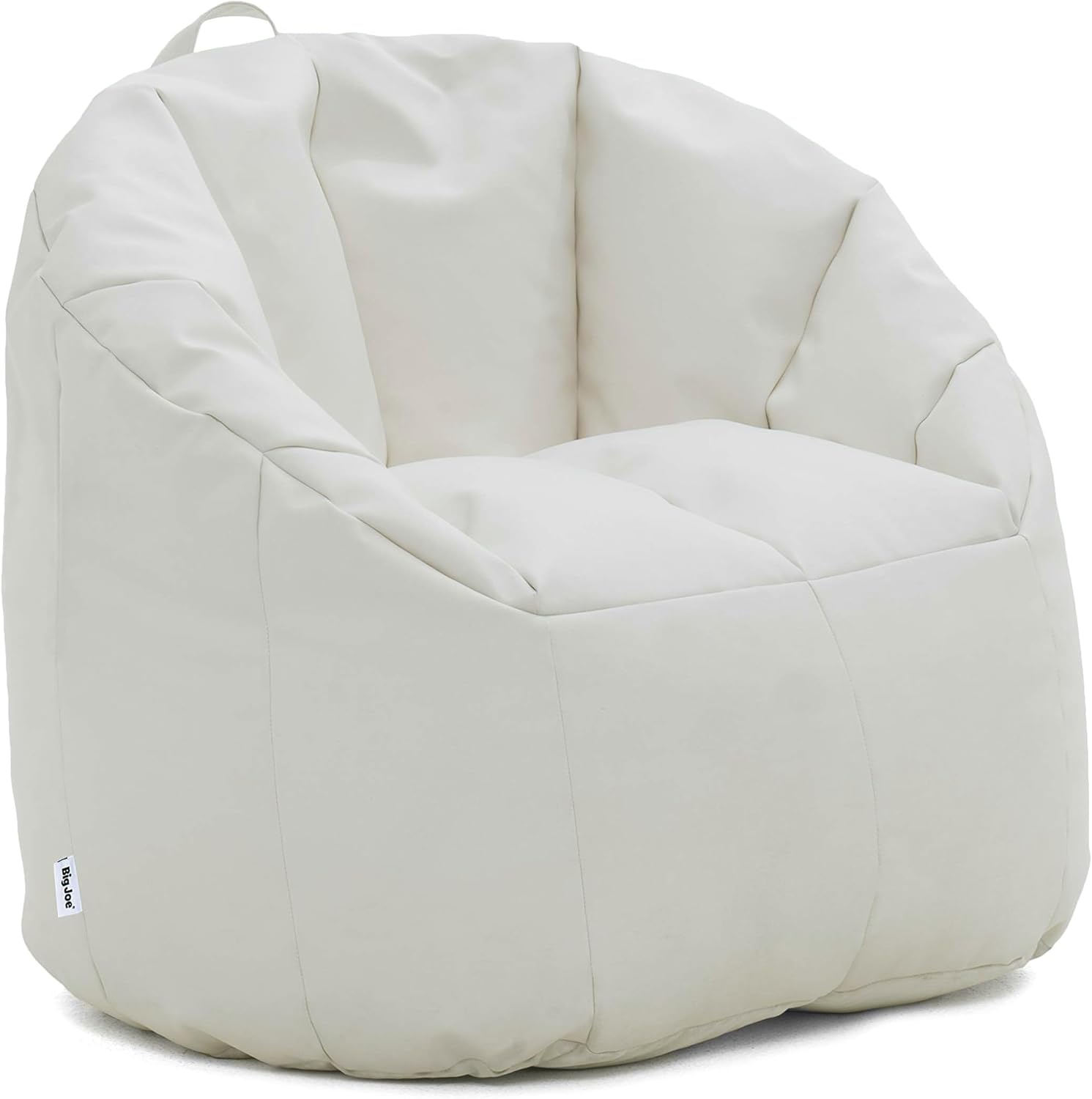 Big Joe Milano Outdoor Beanbag Chair White Marine | Polystyrene Bean Filled, Refillable, Vinyl, UV-Protected, Weather-Resistant, Fade-Proof Fabric