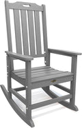THOEOE Outdoor Rocking Chairs, Oversized Patio Rocking Chair | HDPE Outdoor Rockers for Front Porch, Patio, Backyard, Balcony and Garden. All-Weather High Back Design, Gray