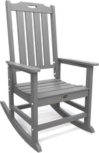 THOEOE Outdoor Rocking Chairs, Oversized Patio Rocking Chair | HDPE Outdoor Rockers for Front Porch, Patio, Backyard, Balcony and Garden. All-Weather High Back Design, Gray