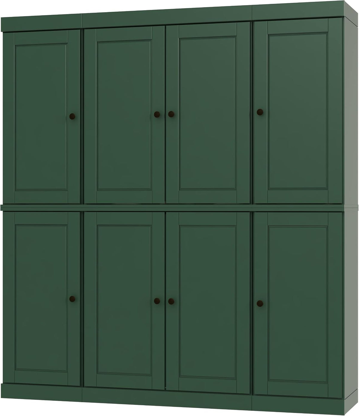 Palace Imports Solid Wood Storage Cabinet - 71.5" Tall, 65" Wide Freestanding Kitchen Pantry with 2-Drawer Kit & Adjustable Shelves – Green, Renewable Eco-Friendly 100% Wood, Made in Brazil