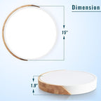 LED Flush Mount Ceiling Light Fixture Wood,16 inch Kitchen Light Fixtures Ceiling Mount 36W, Round Close to Ceiling Light Dimmable 5CCT for Bedroom,Kitchen,Living Room